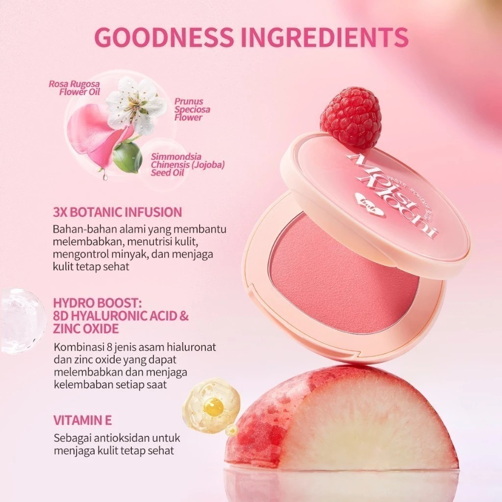HEBE Beauty Style Barenbliss Moist Mochi Paste Powder Blush 01 Berry Lava