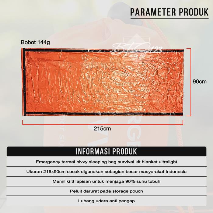  Bivvy Emergency Thermal Sleeping Bag