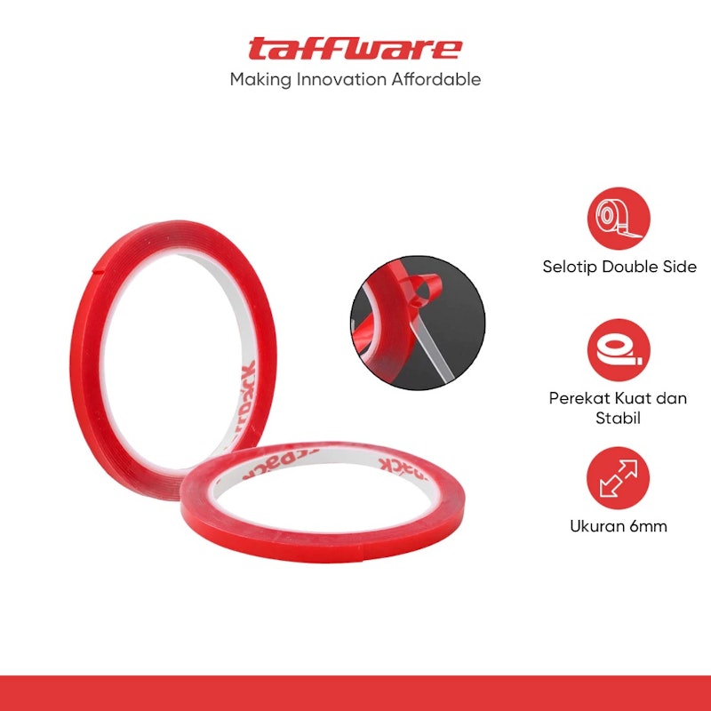 TaffPACK Double Tape Transparent Acrylic 6 mm 3
