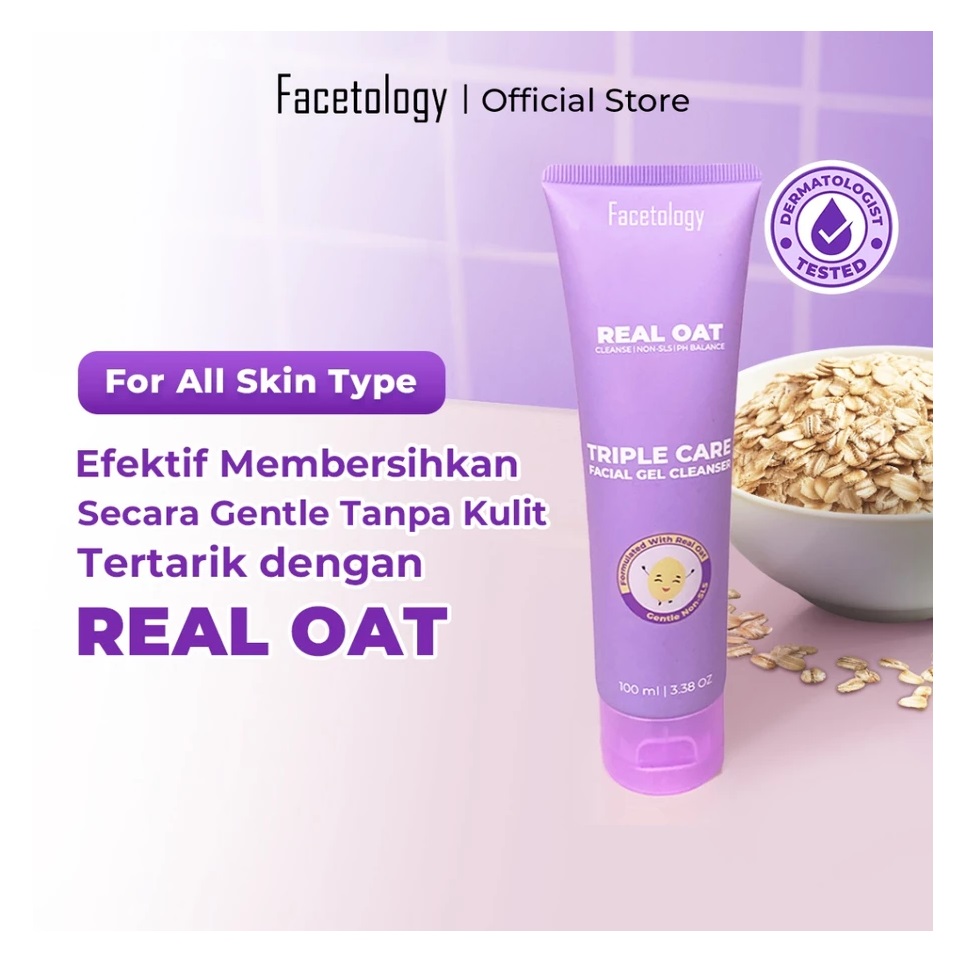 Facetology Innovation Technology Facetology Real Oat Triple Oat Facial Gel Cleanser