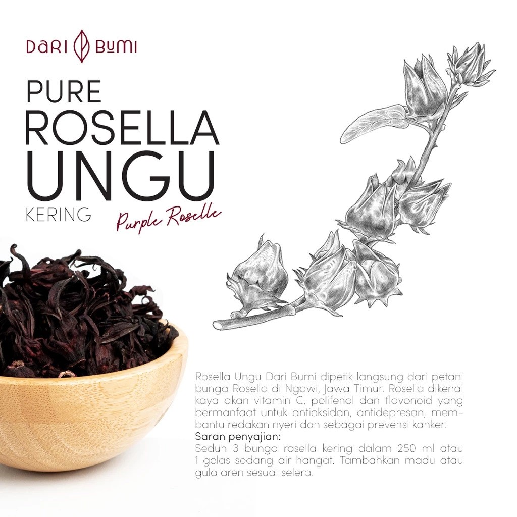 Dari Bumi Pure Rosella Ungu Kering