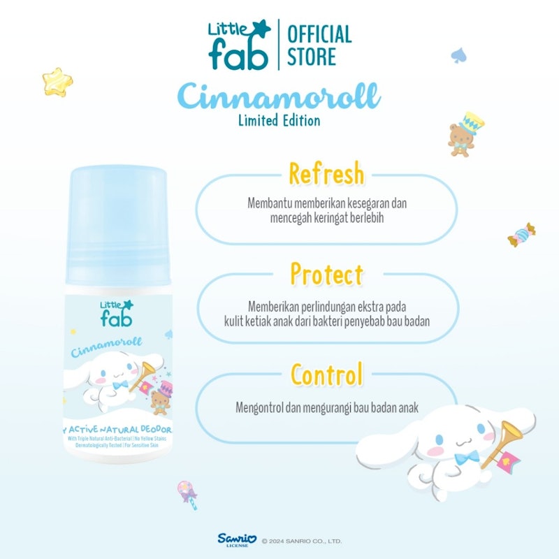 Little Fab Kids Daily Active Natural Deodorant Cinnamorol 4
