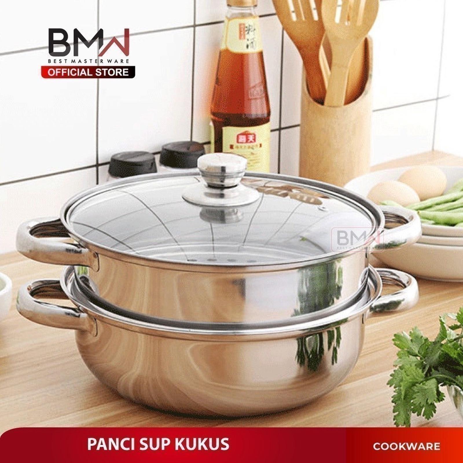 BMW Kitchen Ware Panci Sup Kukus 2 Susun 20 Cm