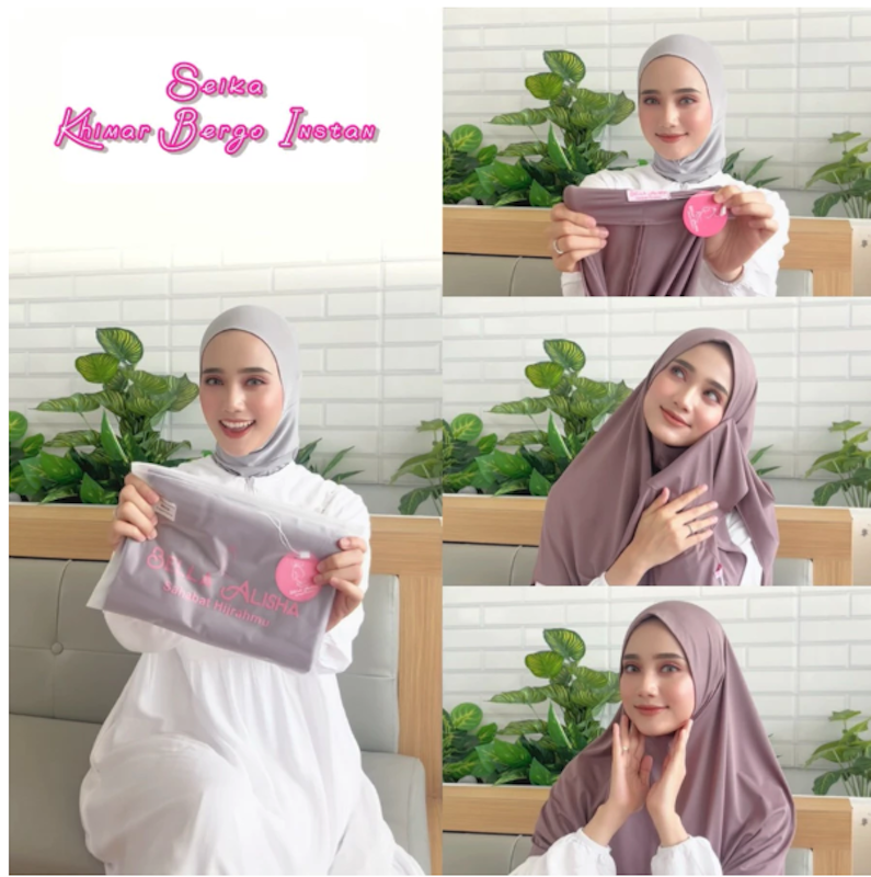Bella Alisha Khimar Instan Bergo Seika 3
