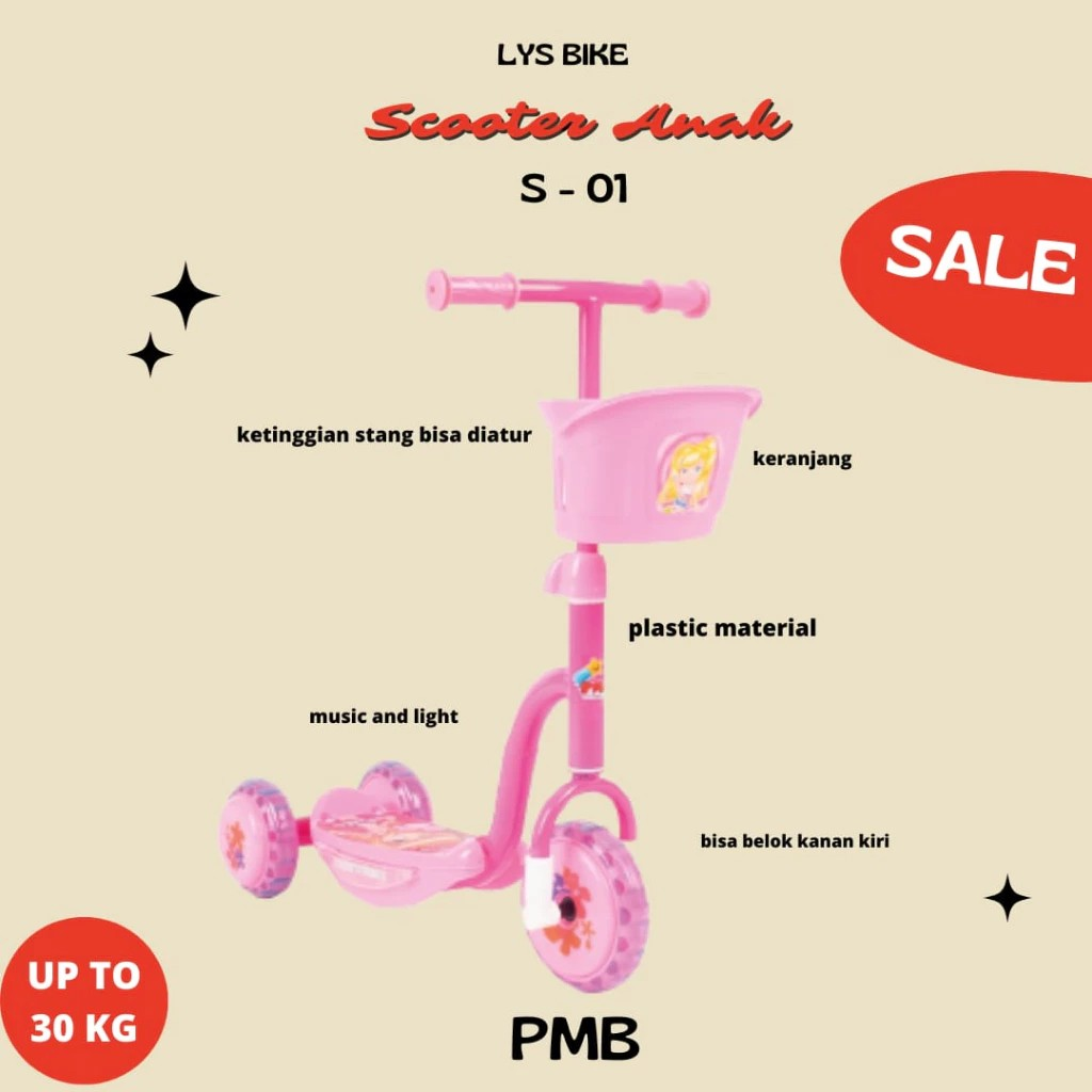 Pangeran Maju Bahagia PMB Scooter Anak Roda 3 S-01