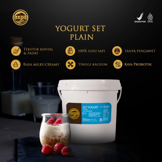 Baros Set Yoghurt Plain with Fresh Milk 3