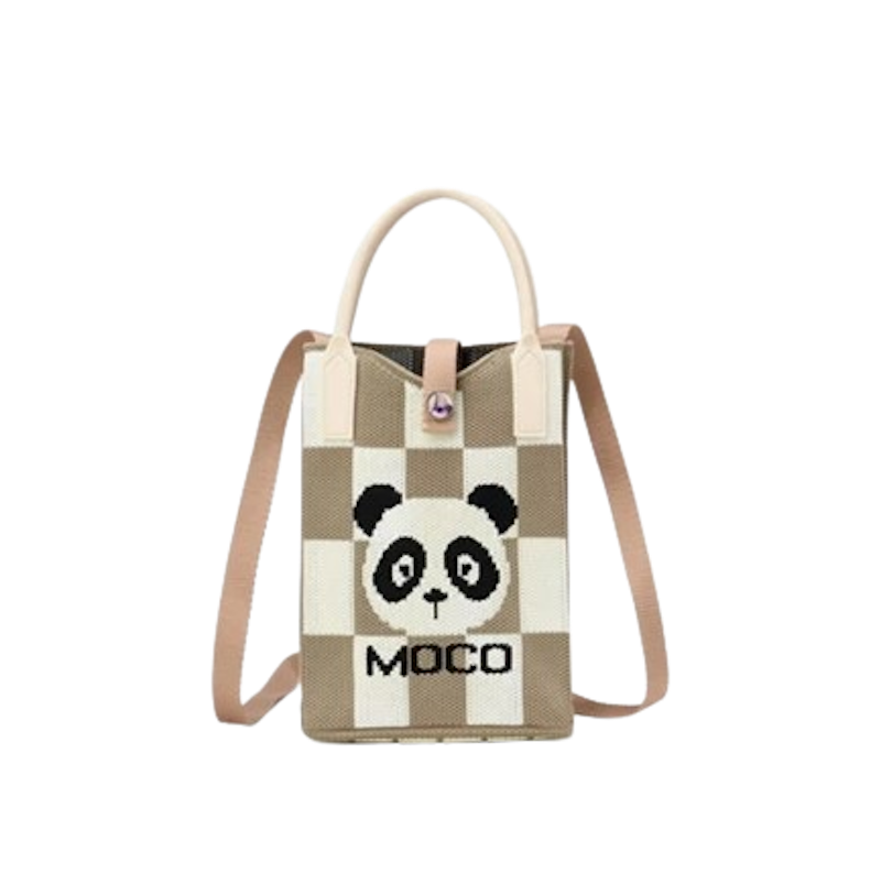 MOCO Tas HP Kecil Sling Bag Panda Rajut Kotak-Kotak 1