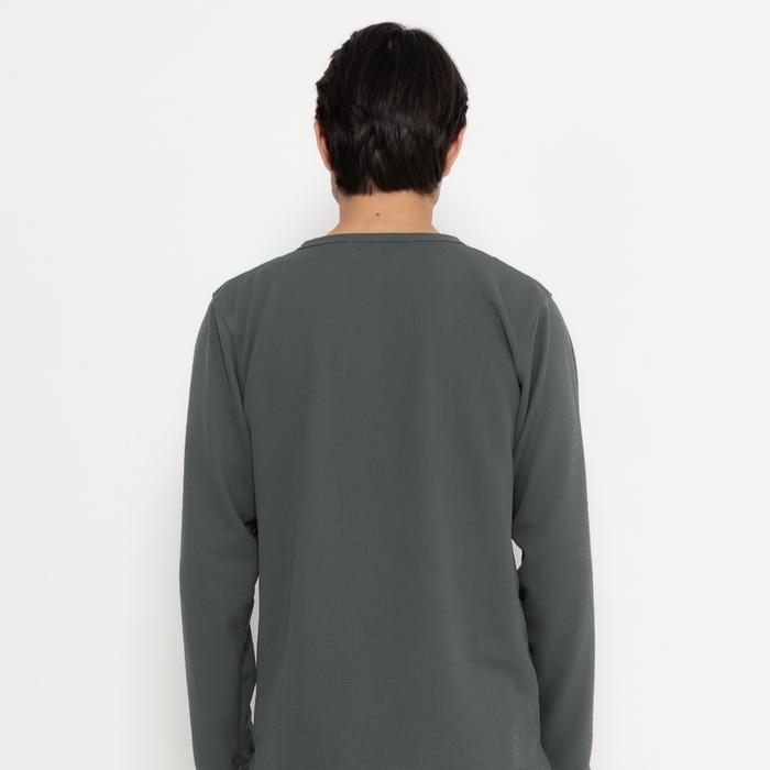 Erigo Long Sleeve Waffle Henley Manny Grey