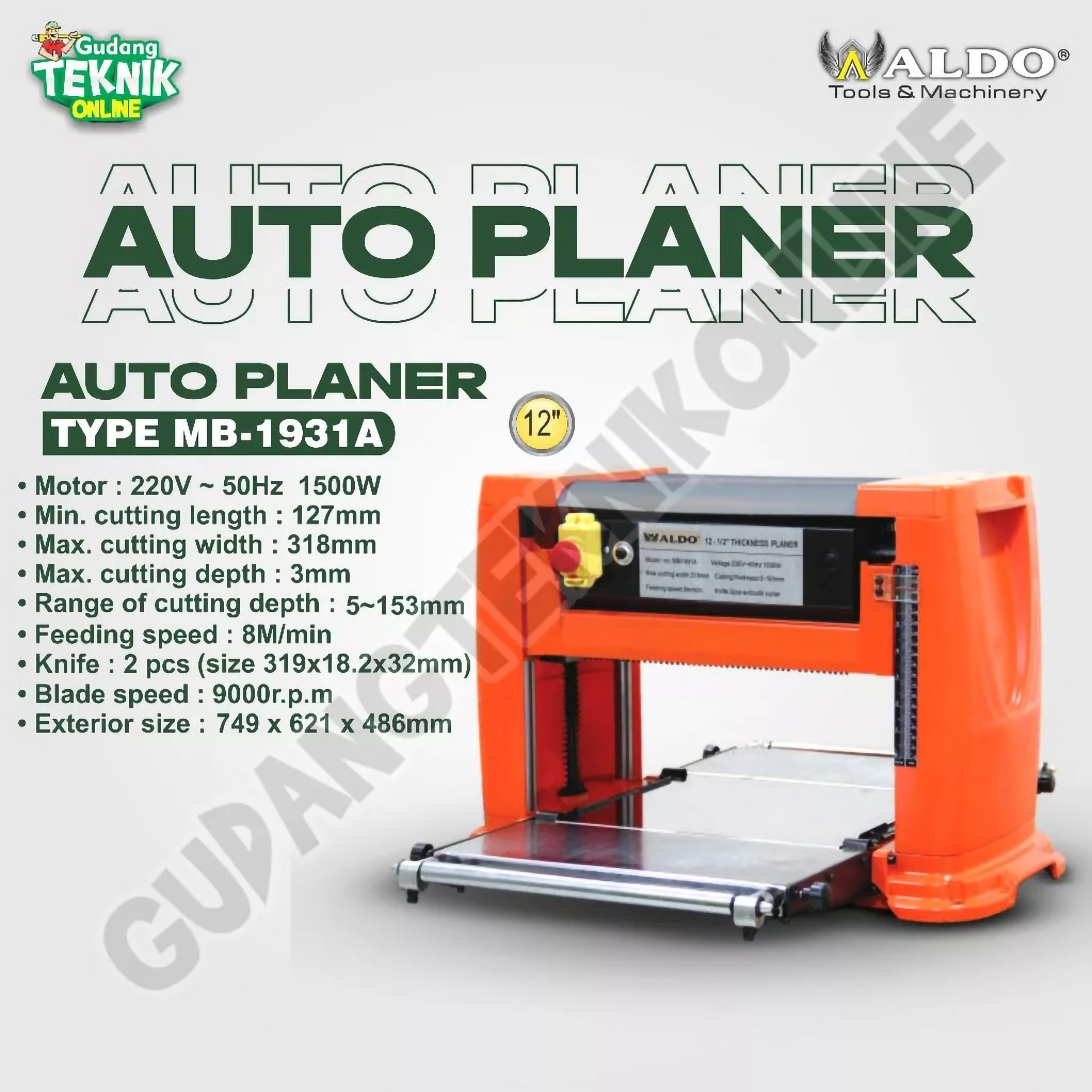  ALDO 12" Thickness Planner  MB-1931A