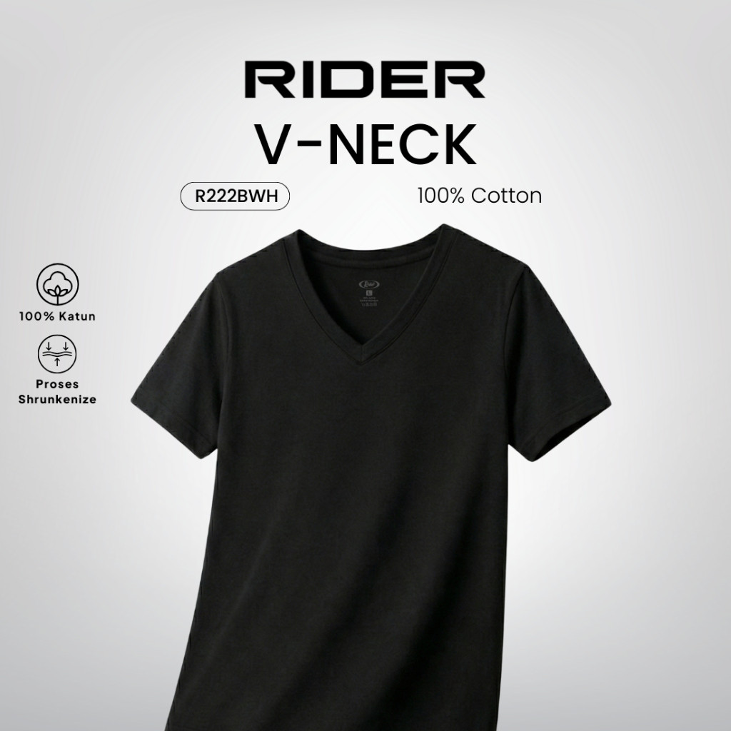 Mulia Knitting Factory Rider Kaos Dalam Pria V-Neck R222BWH