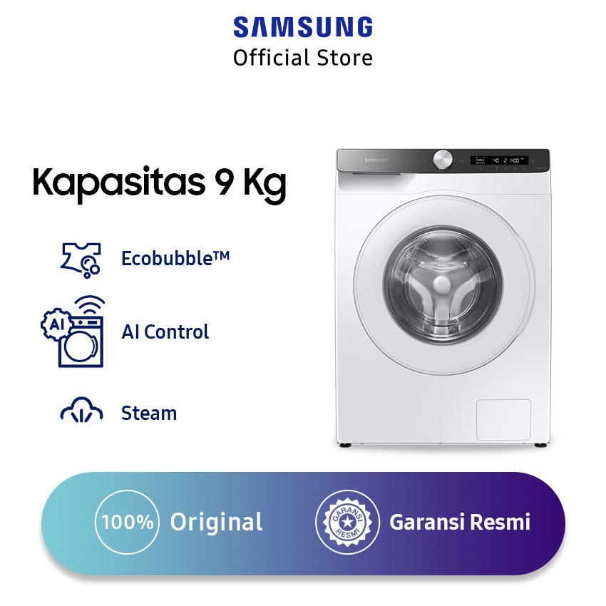 Samsung Electronics Samsung 9 kg Laundry Front-load Washer Ecobubble™ WW90T504DTT/SE