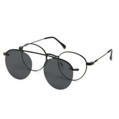 Kacamata Clip On Retro Bulat