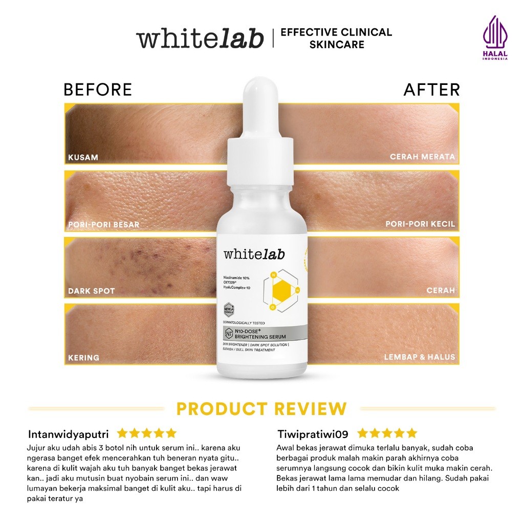 Natura Deca Kosmetika Whitelab N10-Dose+ Brightening Serum Niacinamide 10%
