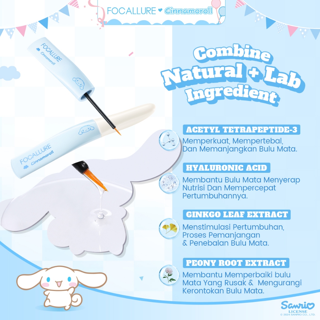 FCL Internasional Indonesia FOCALLURE X Sanrio Essence Rich Eyelash & Brow Serum