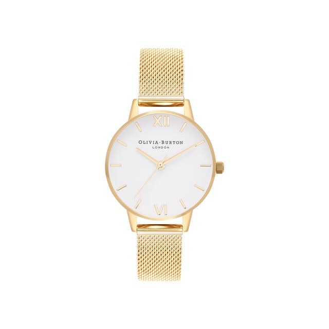 Olivia Burton White Dial Mesh Watch