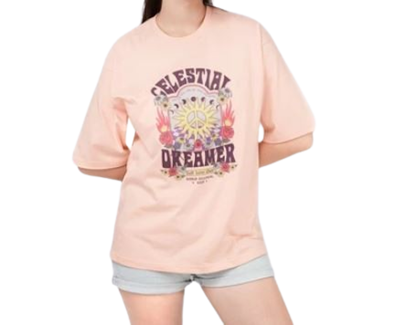 Aerostreet T-Shirt Oversize Isadora Peach Kaos Tshirt 1C000 1