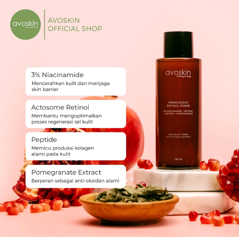Toner Avoskin Miraculous Retinol 100ml-Best 2 in 1 Retinol Niacinamide 5