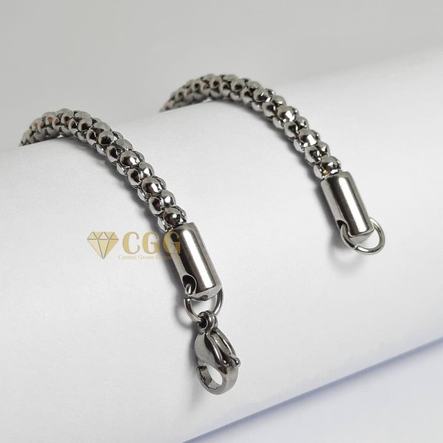 Central Grosir Gemstone Gelang Couple Titanium Silver