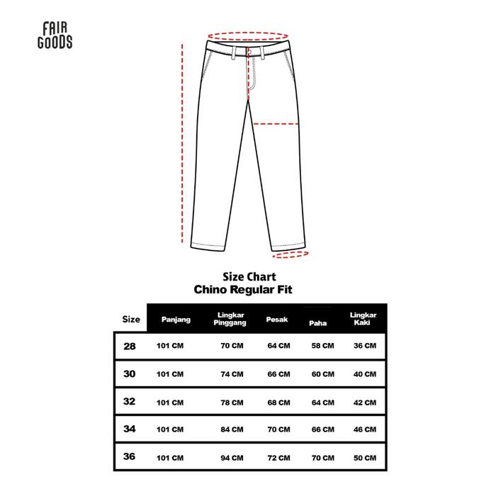  Fairgoods Celana Chinos Panjang Regular Fit Khaki