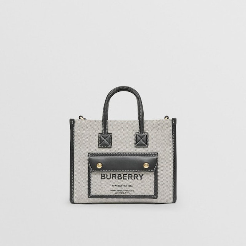 Two-tone Canvas and Leather Mini Freya Tote 1