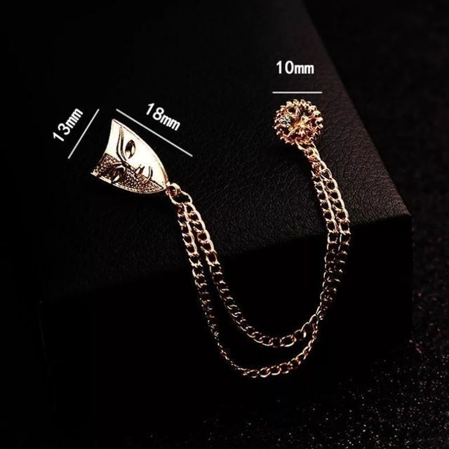 Collar Bar Lapel Pin Bros Jas - Topeng Rantai 3