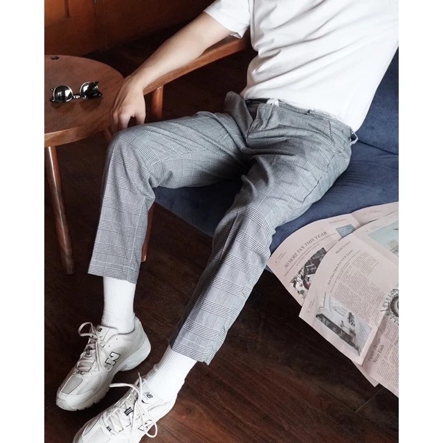 HIGHTY Menswear Highty Thom Plaid Ankle Trousers