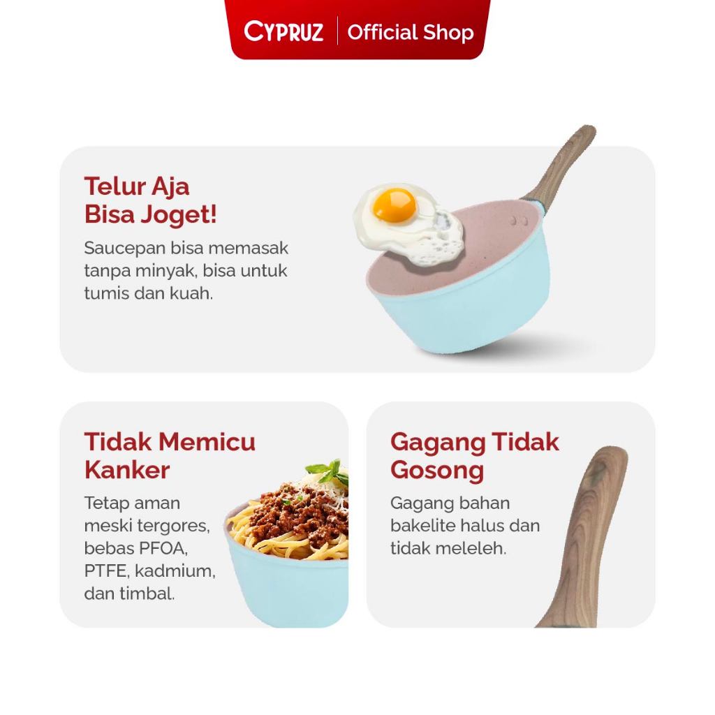 Cypruz Color Marble Sauce Pan