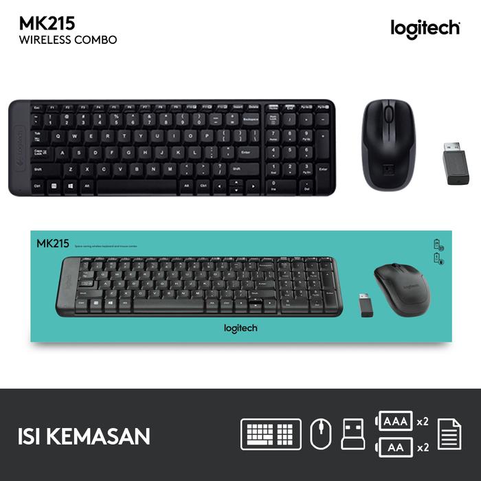 Logitech International Logitech Compact Wireless Keyboard and Mouse Combo MK215