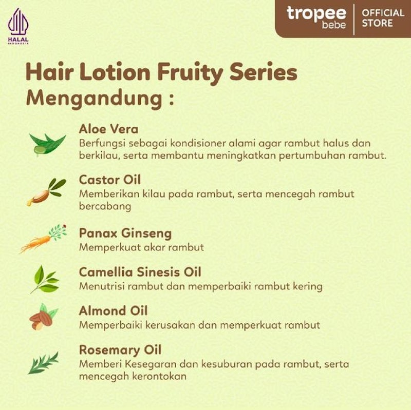 Tropee Bebe Hair Lotion Fruity Series 3