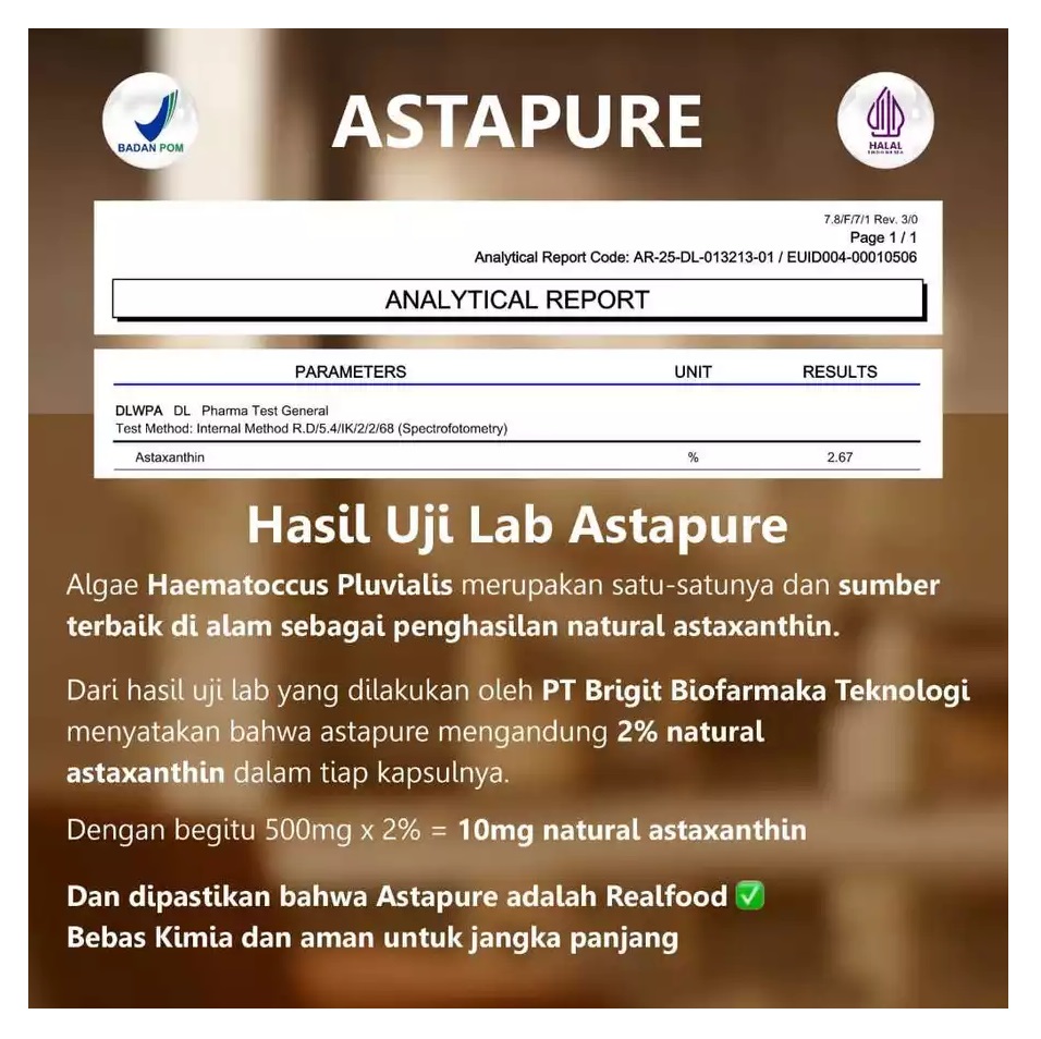 Brigit Biofarmaka Teknologi Astapure Extract Astaxanthin 10 mg