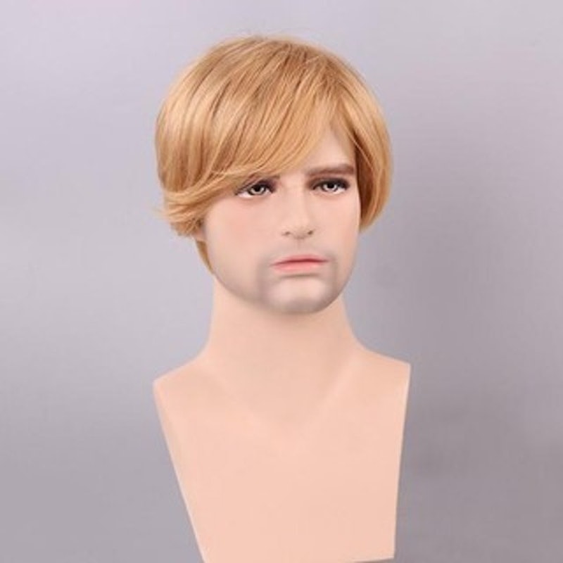 Blonde Short Human Hair Men Wig 1