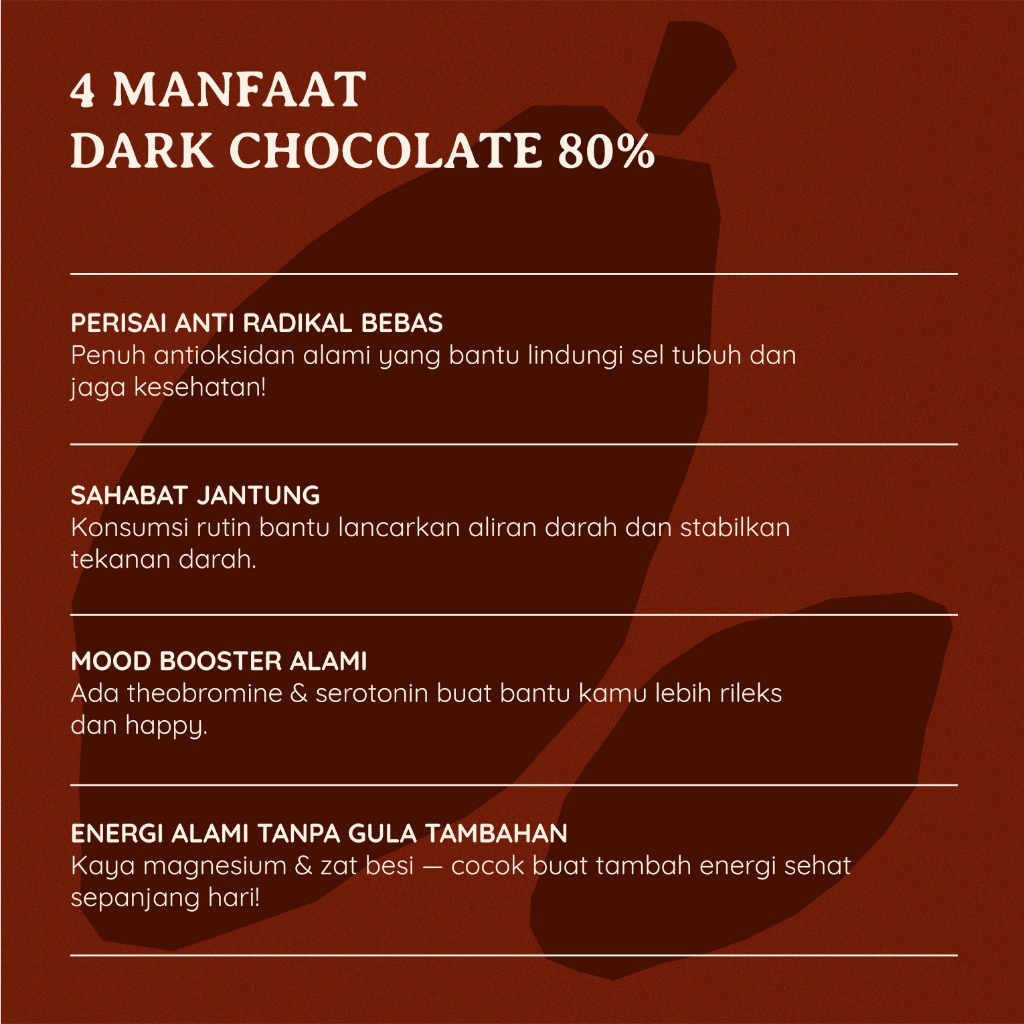 Cau Coklat Internasional Cau Chocolates Organic Dark Chocolate Couverture 80% 70 g