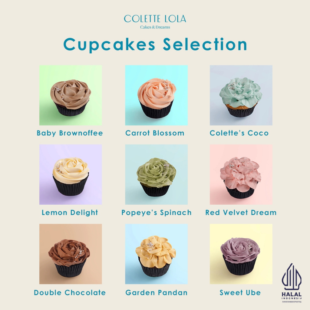 Colette Lola Floral Cupcakes Set 3