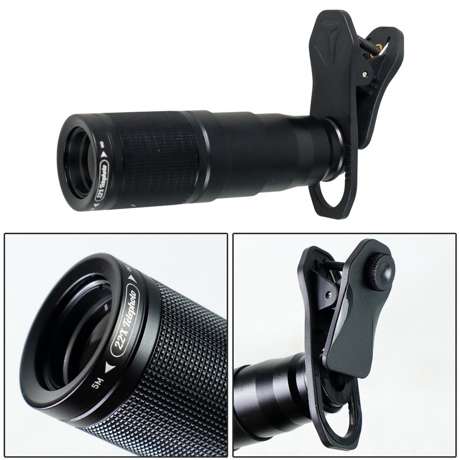 APEXEL 4 in 1 Lensa Smartphone Telephoto Wide Macro Fisheye  APL-22X105-4IN1