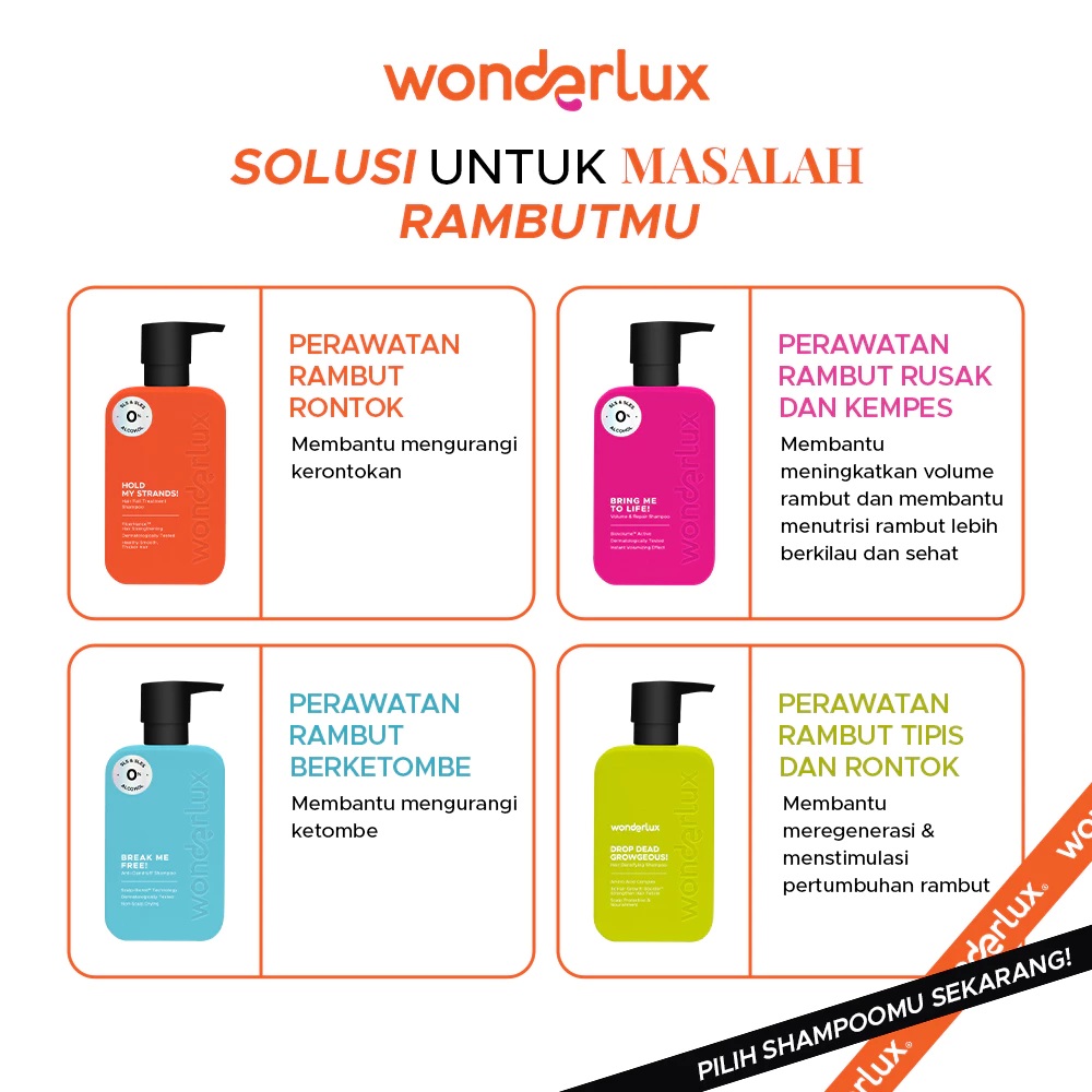 Wahana Kosmetika Indonesia Wonderlux Hold My Strands! Hair Fall Treatment Shampoo