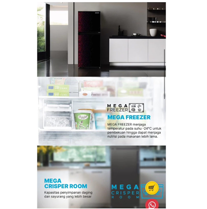 Shine Magneglas Series Kulkas 2 Pintu 3