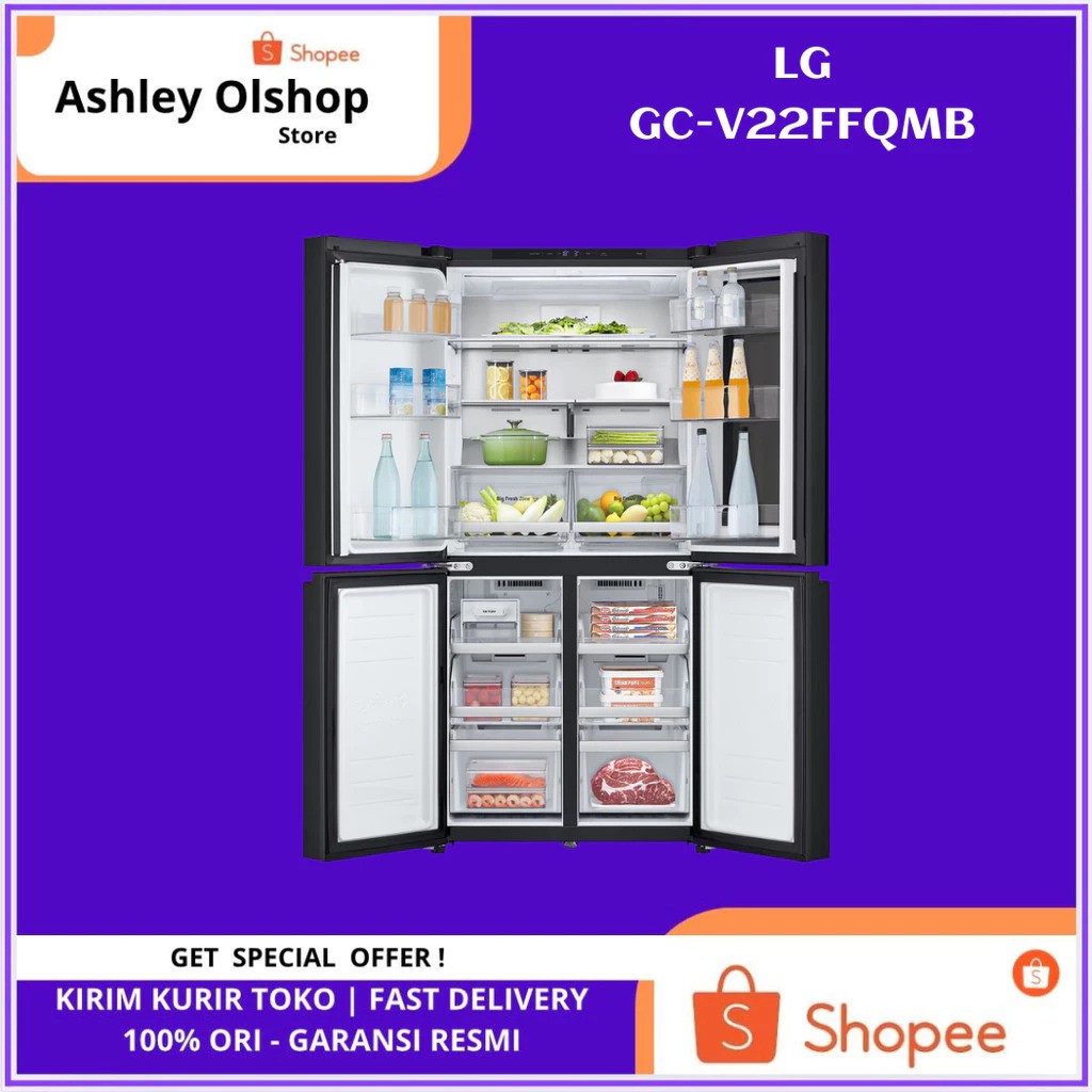 LG Electronics LG Kulkas InstaView™ Multi Door 595L / 458L GC-V22FFQMB