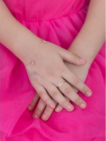 Keykana  Cincin Anak Kupu Kupu Zirconia Emas Italy