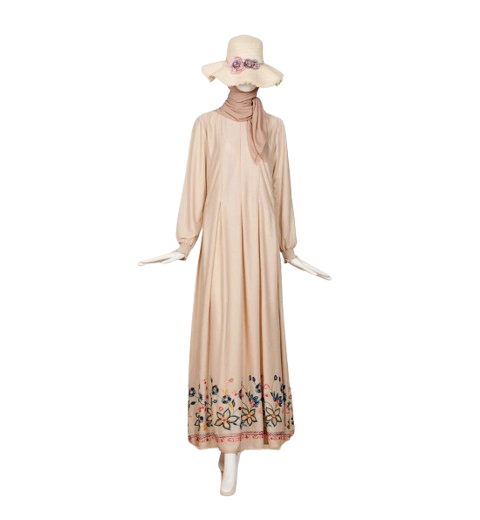 Le Khari Laluna Gamis Crepe Creamy Latte