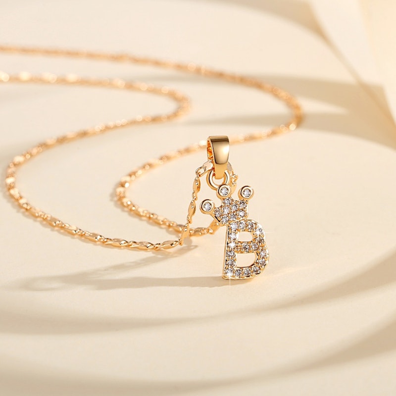 Kalung Titanium Wanita Huruf A-Z Gold Model Italy 5