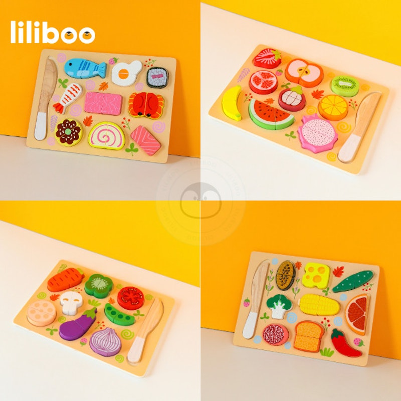 Liliboo Isao Mainan Montessori Kayu Kitchen Cutting Board 3
