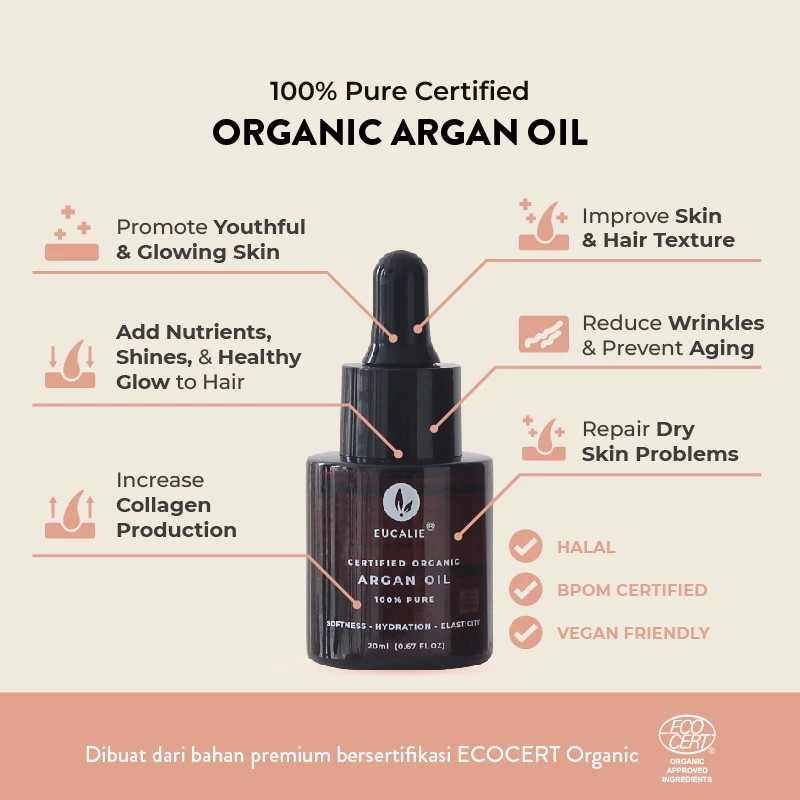 Zenindo Natural  Eucalie Certified Organic Argan Oil 