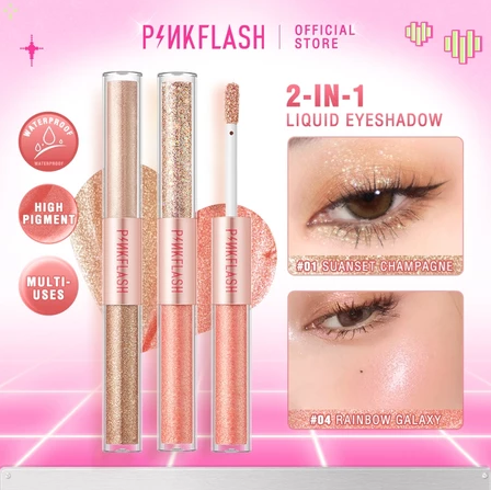 DoubleGlow 2 in 1 All Glow Liquid Eyeshadow - Sunset Champagne 5