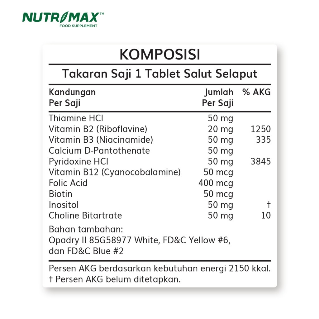 Suryaprana Nutrisindo Nutrimax B Complex