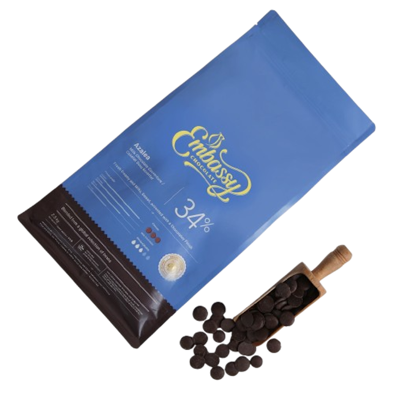 Embassy Azalea Milk Chocolate Couverture 34% 2,5 kg 1