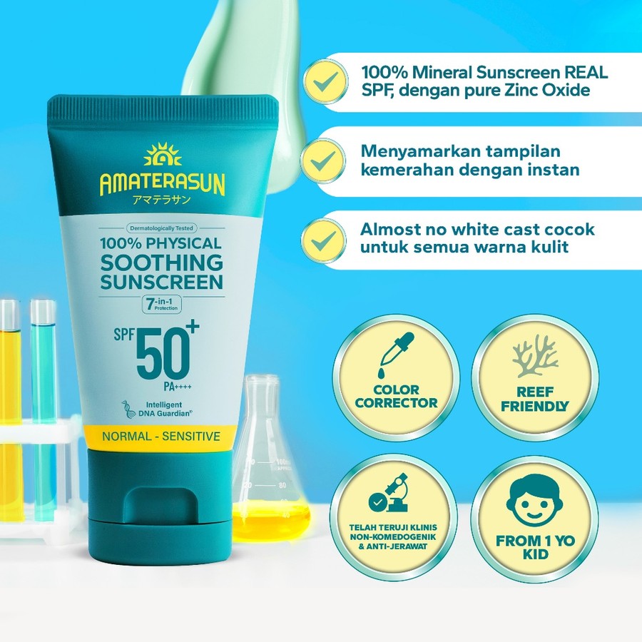 Royal Pesona Indonesia AMATERASUN 100% Physical Soothing Sunscreen SPF50+ PA++++