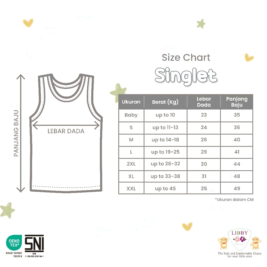 Alpinika Unggul Libby Baby Singlet Polos Putih