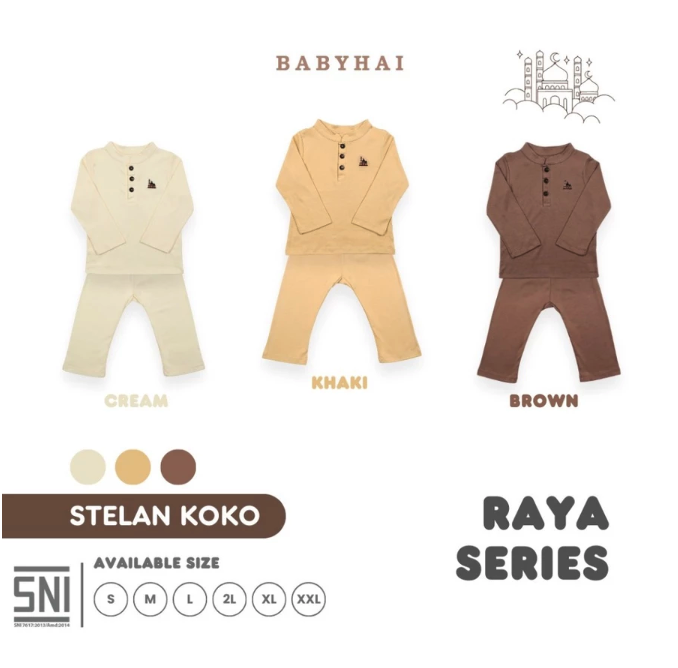 Babyhai Sahabat Anda Baby Hai Setelan Koko Rayya Series Coklat