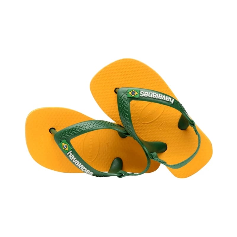  Havaianas New Baby Brasil Logo  2151-Pop Yellow/Amazon