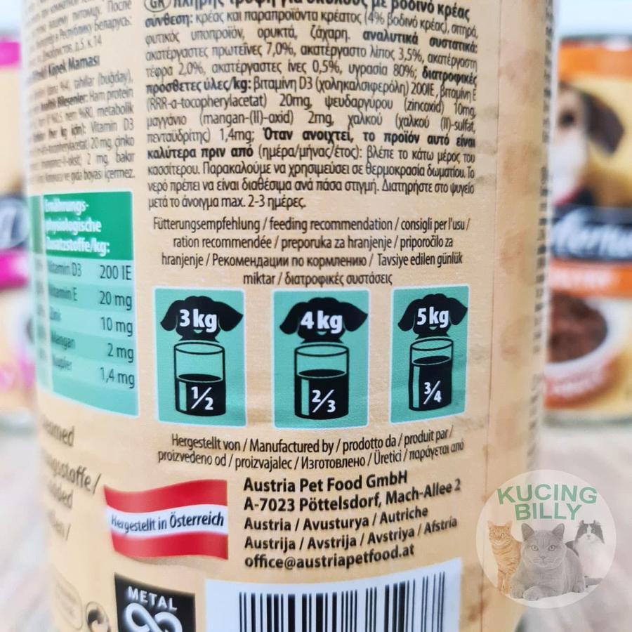Austria Pet Food Dog Menue Dog Food 415g
